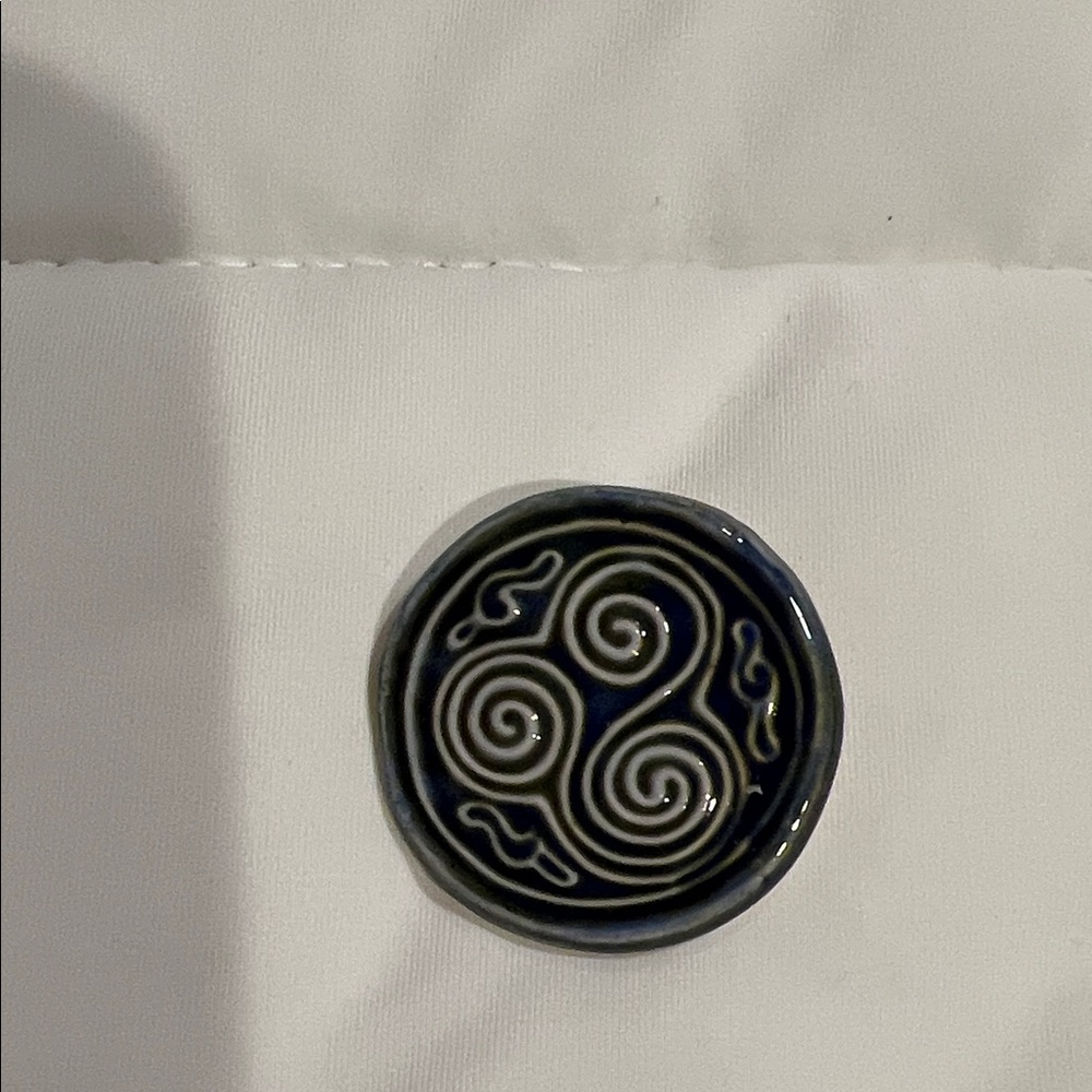 Vintage Ceramic Celtic Brooch